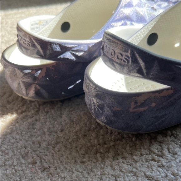 CROCS Kids' Iridescent Purple Clogs - Picture 8 of 8